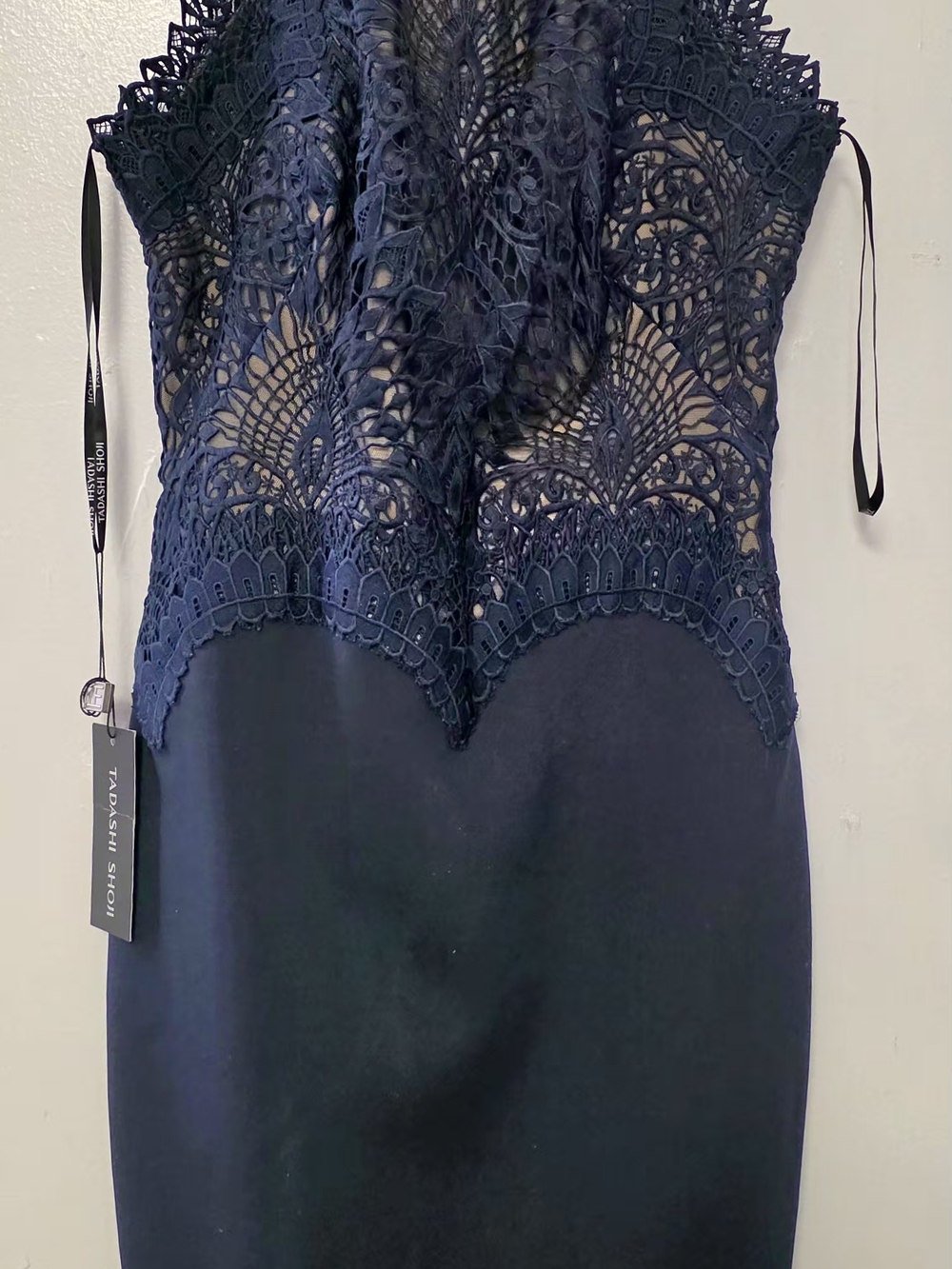 Tadashi Shoji Navy Lace Chemise Slip